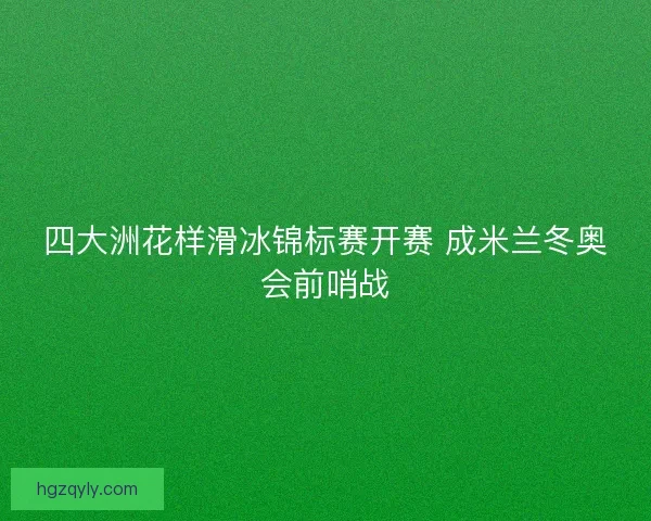 四大洲花样滑冰锦标赛开赛 成米兰冬奥会前哨战