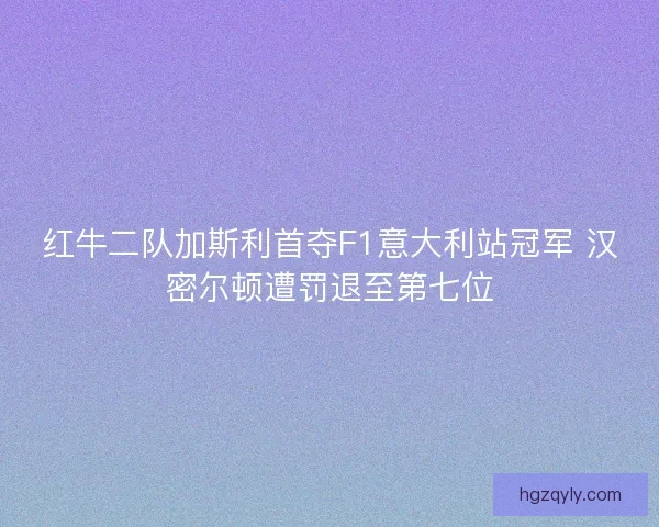 红牛二队加斯利首夺F1意大利站冠军 汉密尔顿遭罚退至第七位