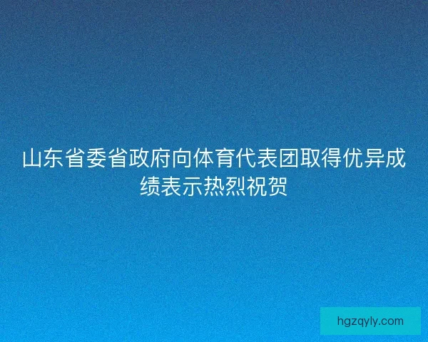山东省委省政府向体育代表团取得优异成绩表示热烈祝贺